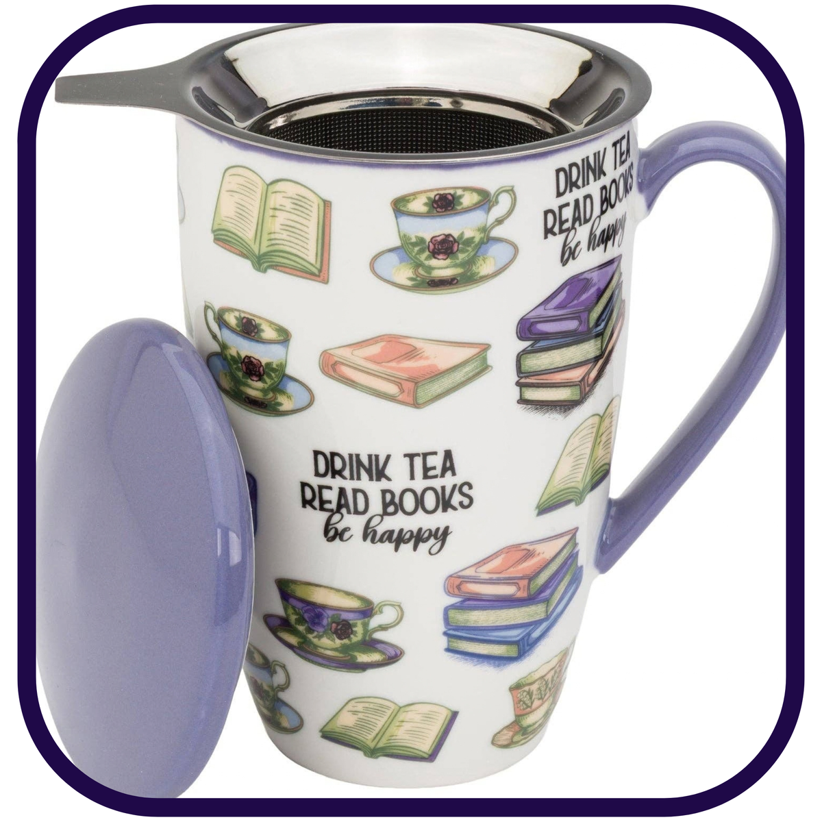 Books and Tea Infuser Mug