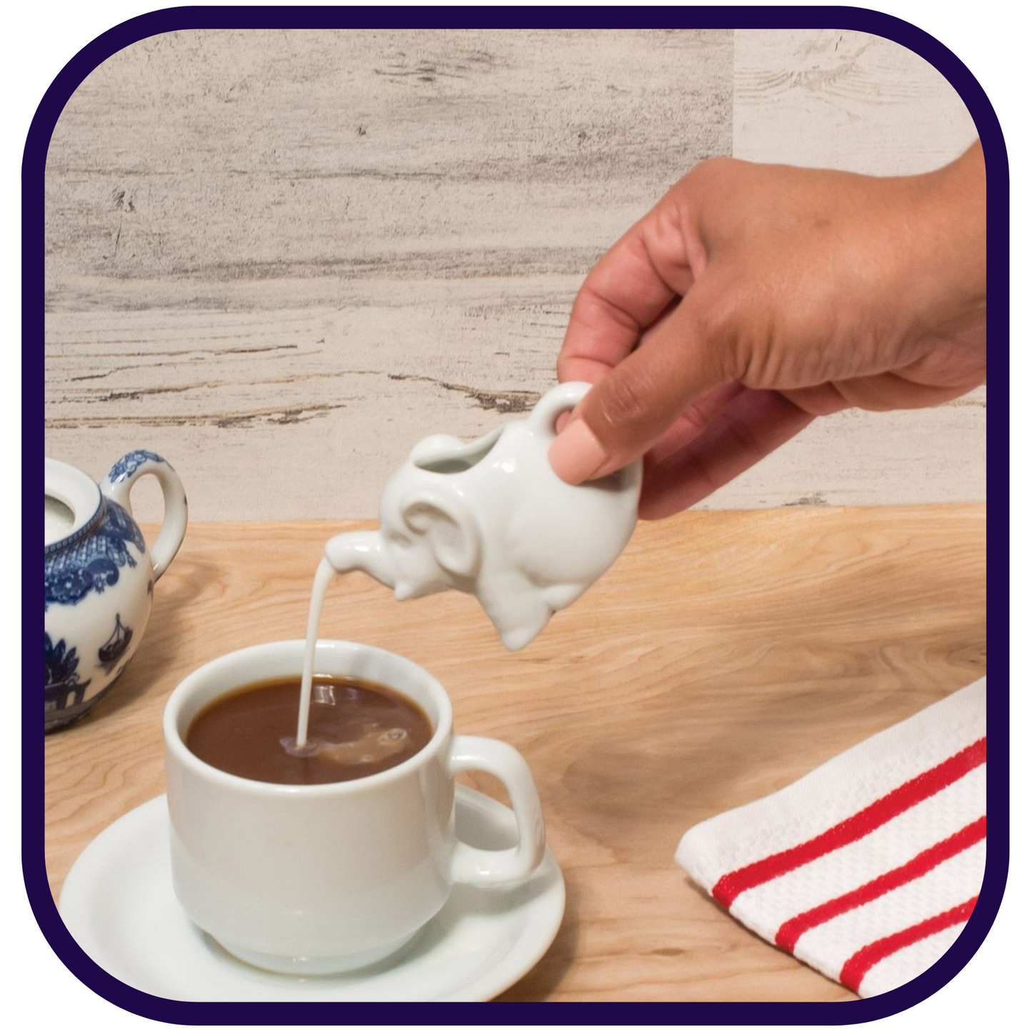 Porcelain Creamer: 2oz Mini Elephant