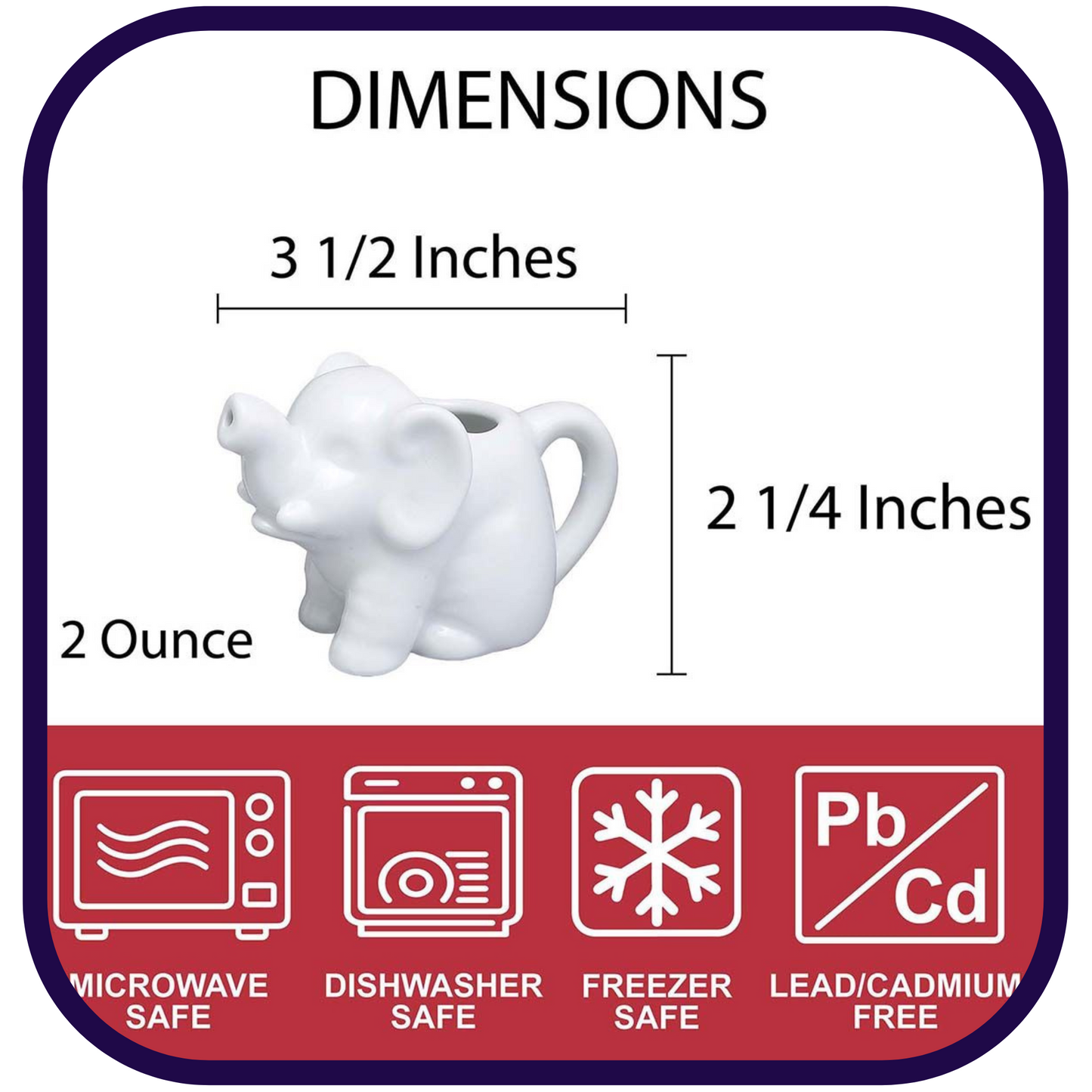 Porcelain Creamer: 2oz Mini Elephant