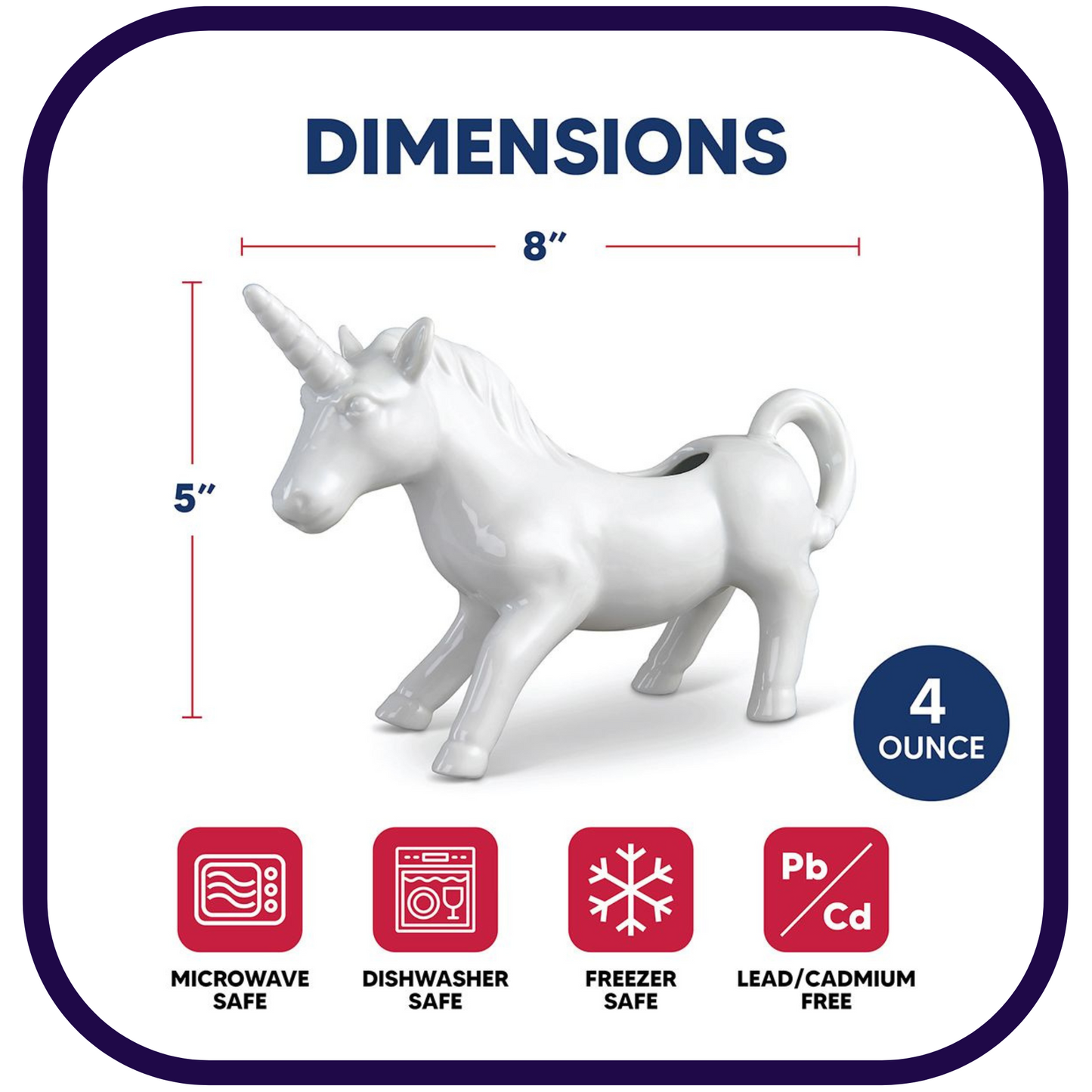 Porcelain Creamer: 4oz Unicorn