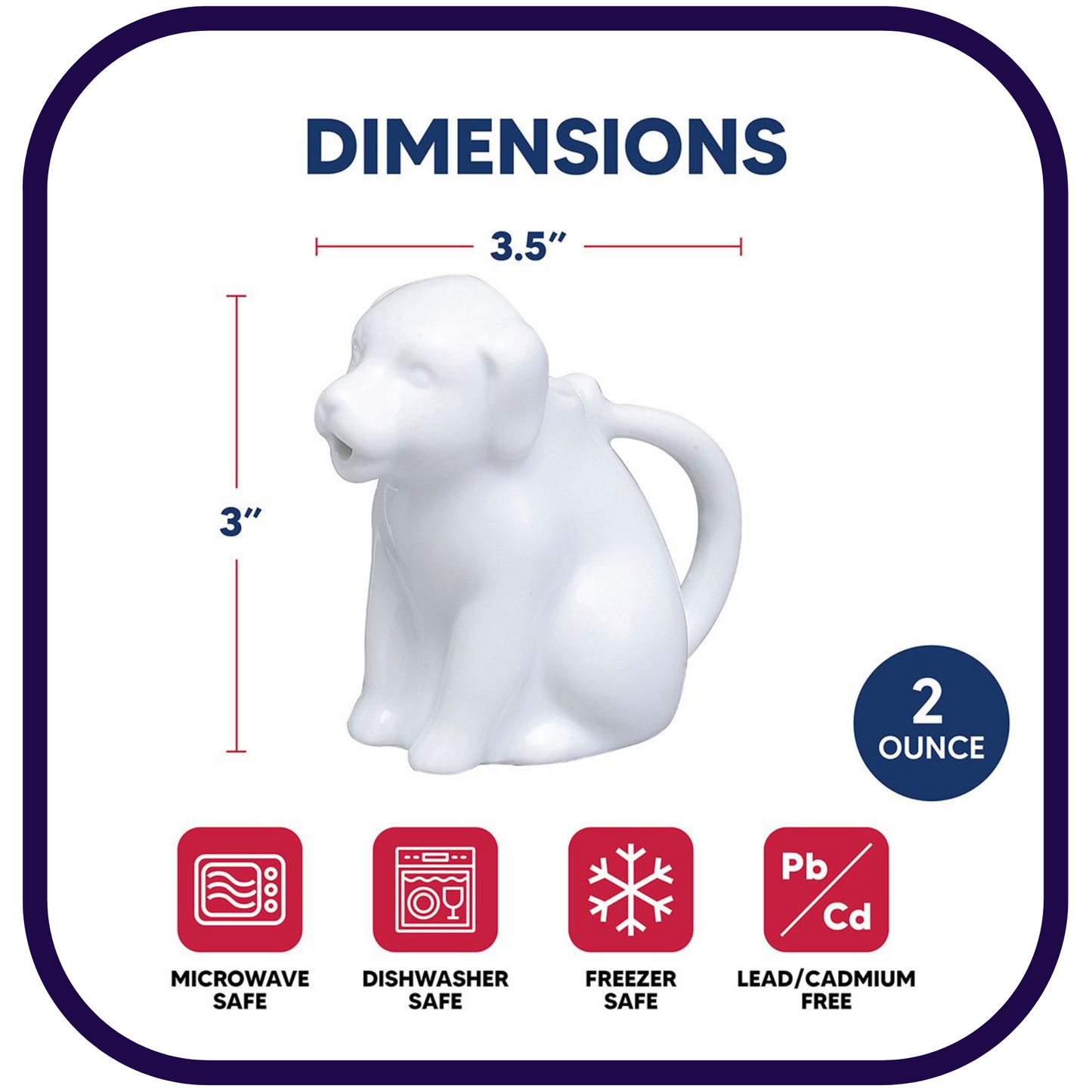 Porcelain Creamer: 2oz Mini Dog
