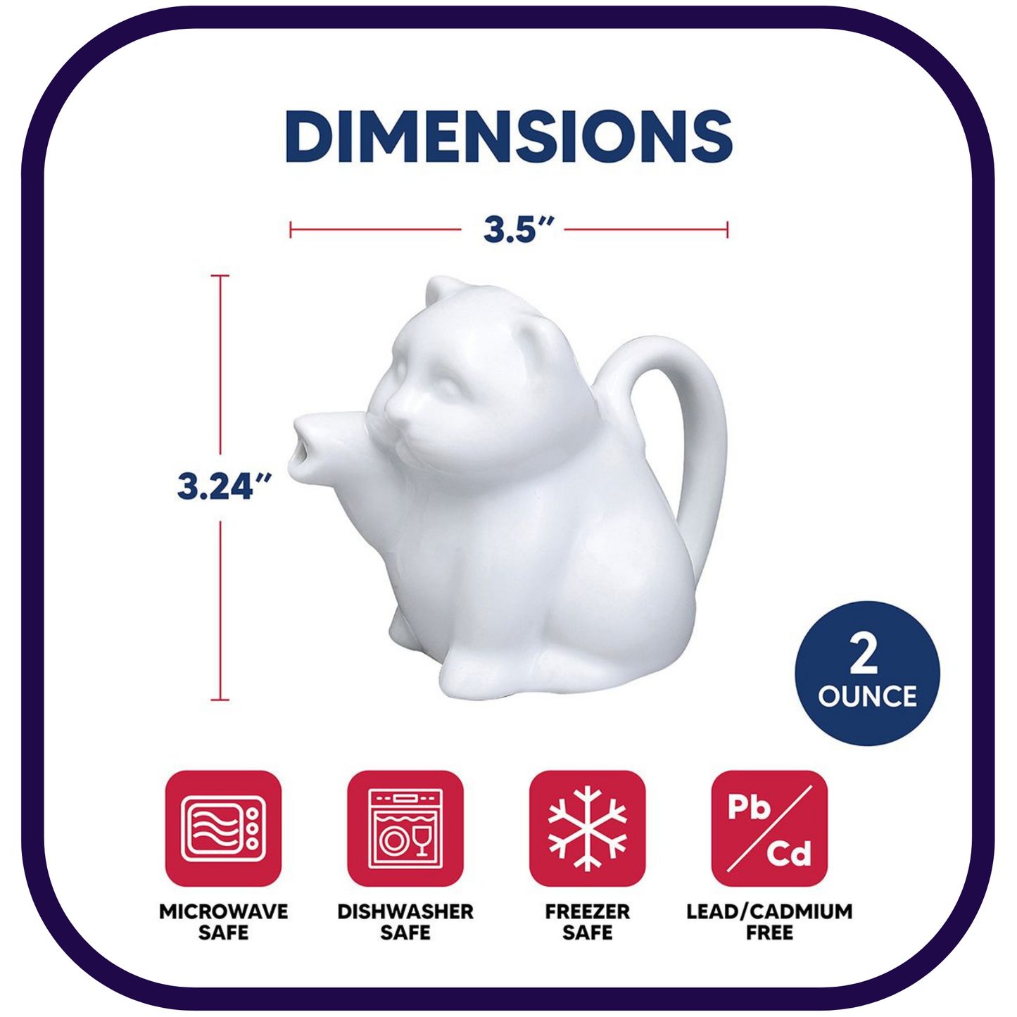 Porcelain Creamer: 2oz Mini Cat