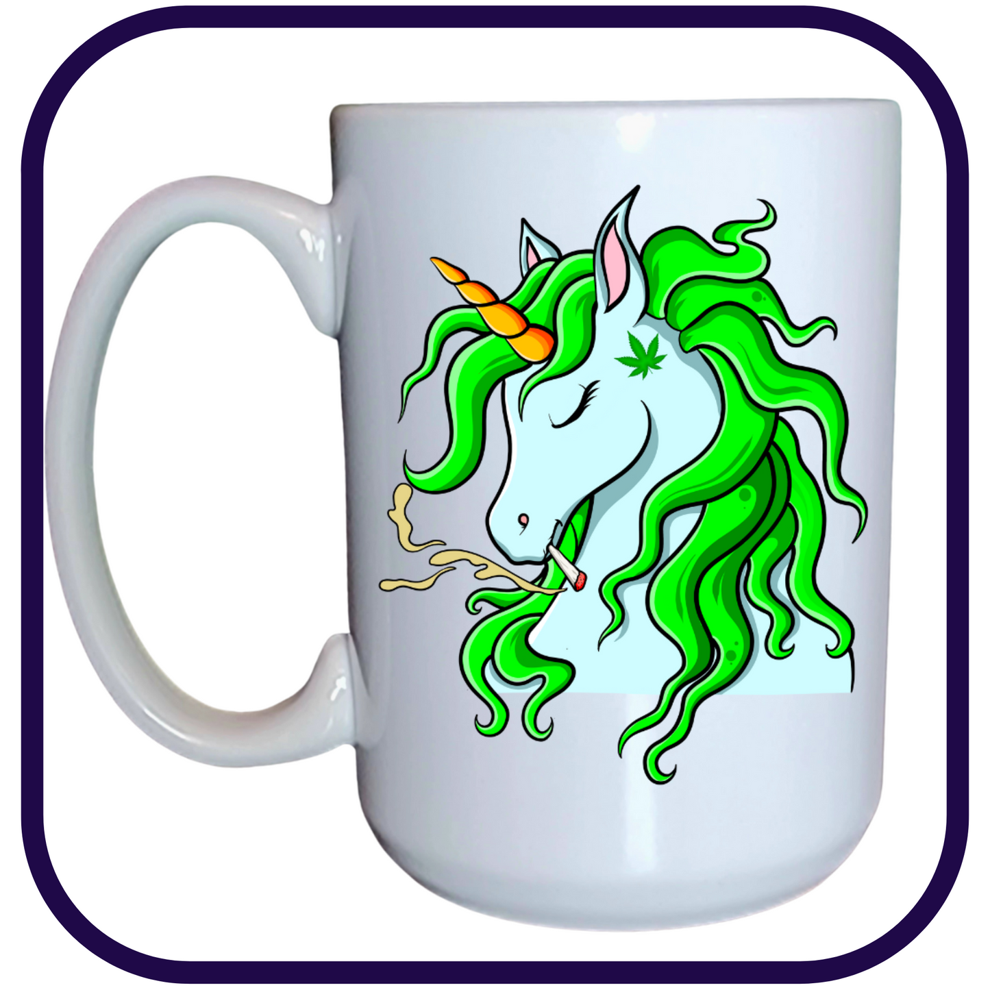 Cannabis Smoking Unicorn - 15oz Ceramic Mug