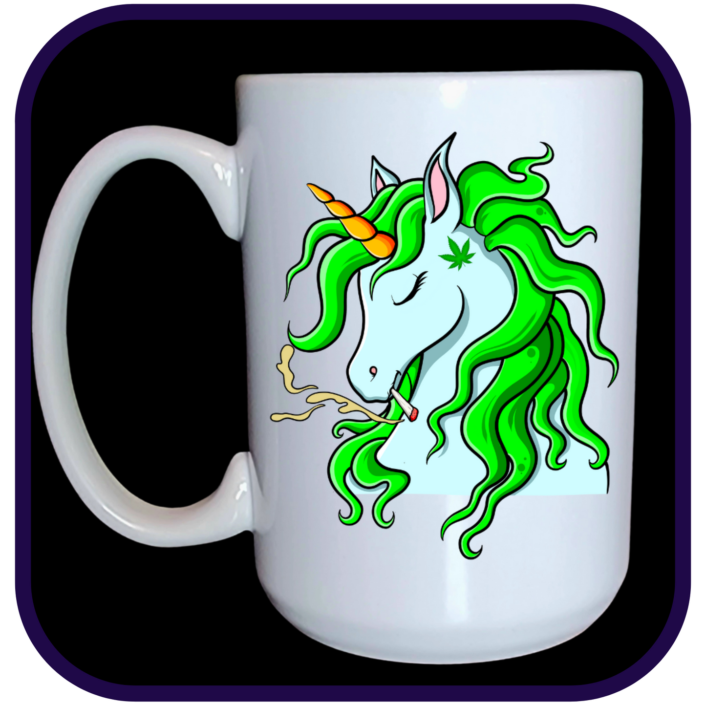 Cannabis Smoking Unicorn - 15oz Ceramic Mug