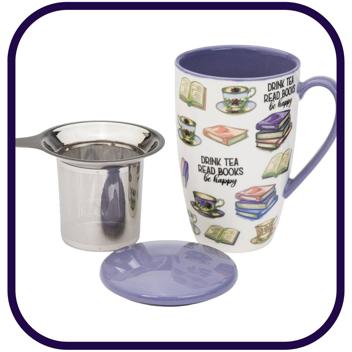 Books and Tea Infuser Mug