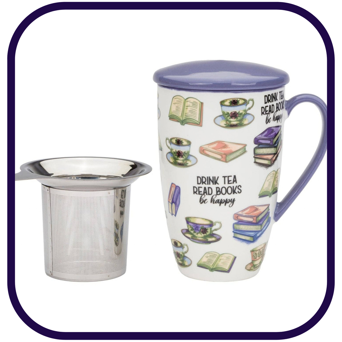Books and Tea Infuser Mug
